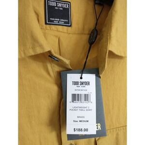 NWT Todd Snyder New York Mens Medium Brass 2 Pocket Cotton Shirt Gold/Goldenrod